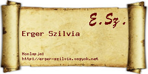 Erger Szilvia névjegykártya